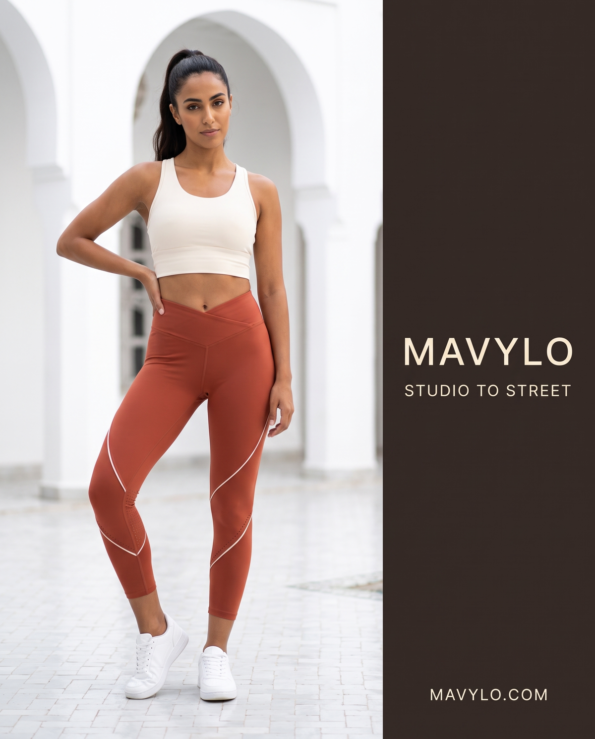 Legging MAVYLO Terracotta - Taille croisée sculptante